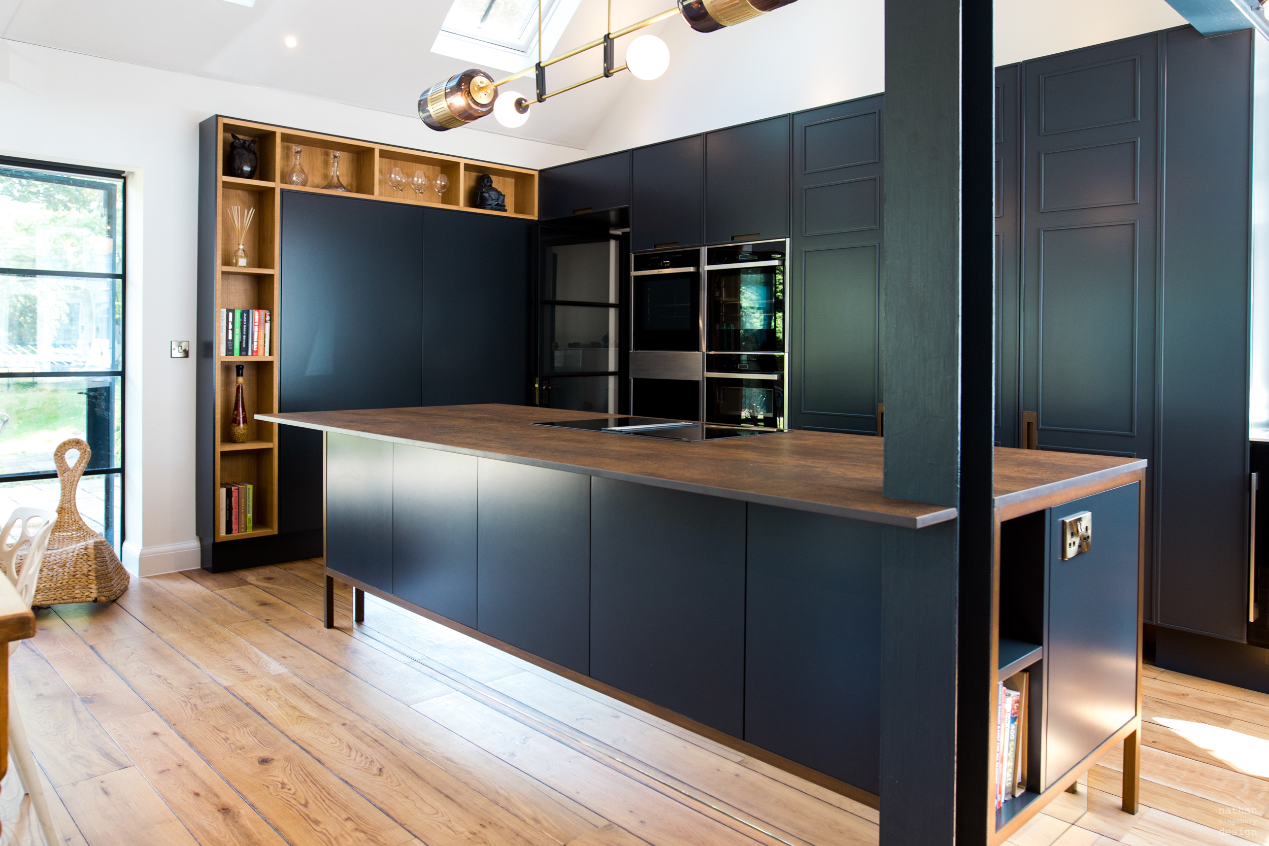 bespoke blue black modern kitchen design reigate surrey