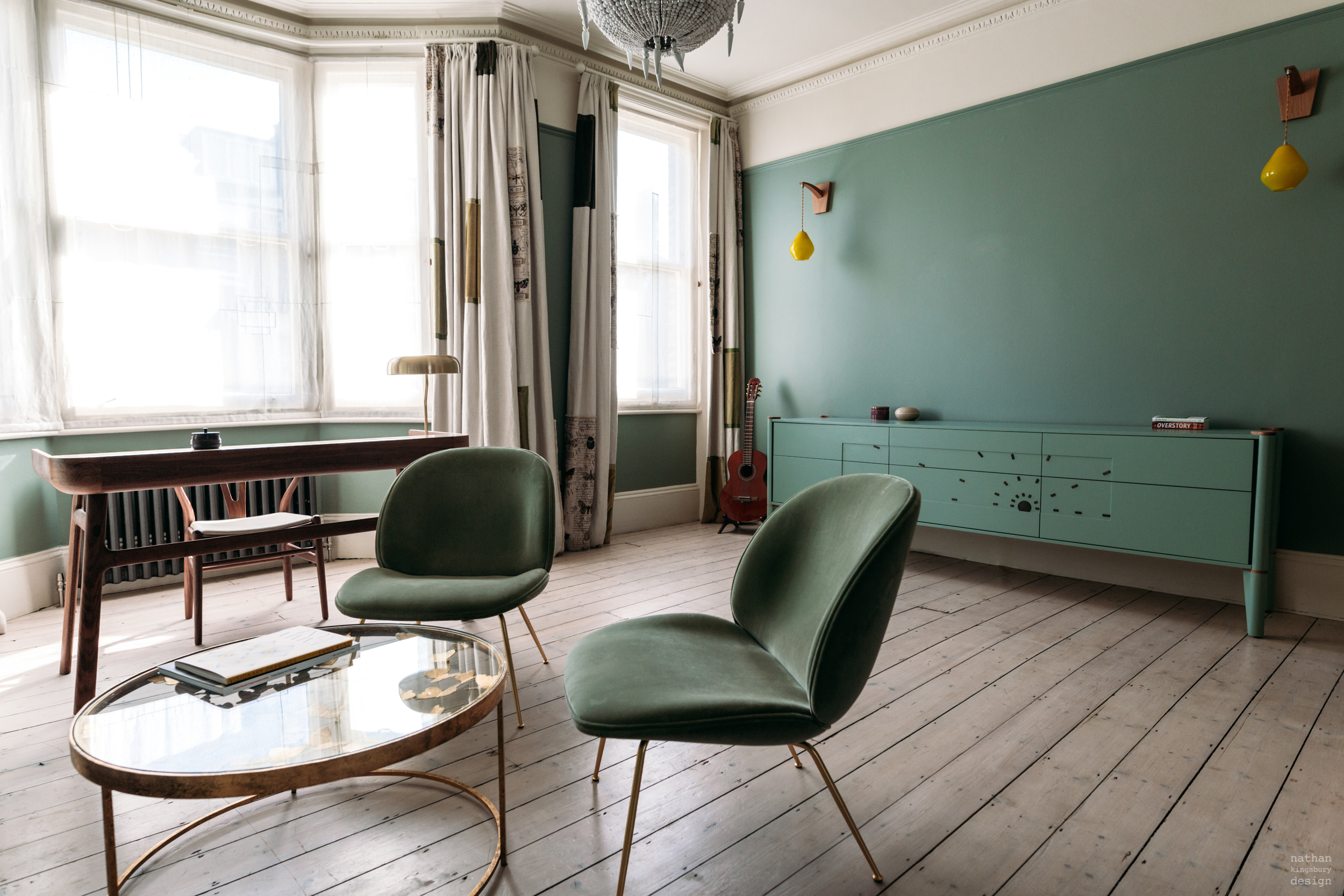 freestanding blue green bespoke bedroom furniture hampstead london