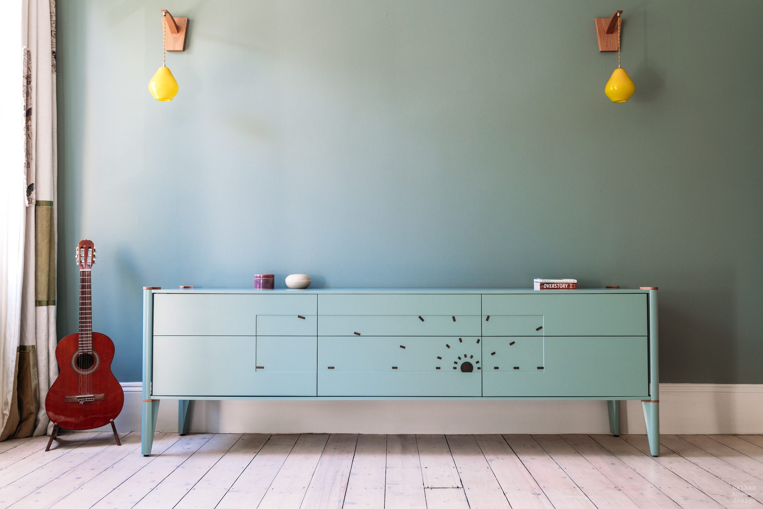 handmade blue green midcentury furniture hampstead north london