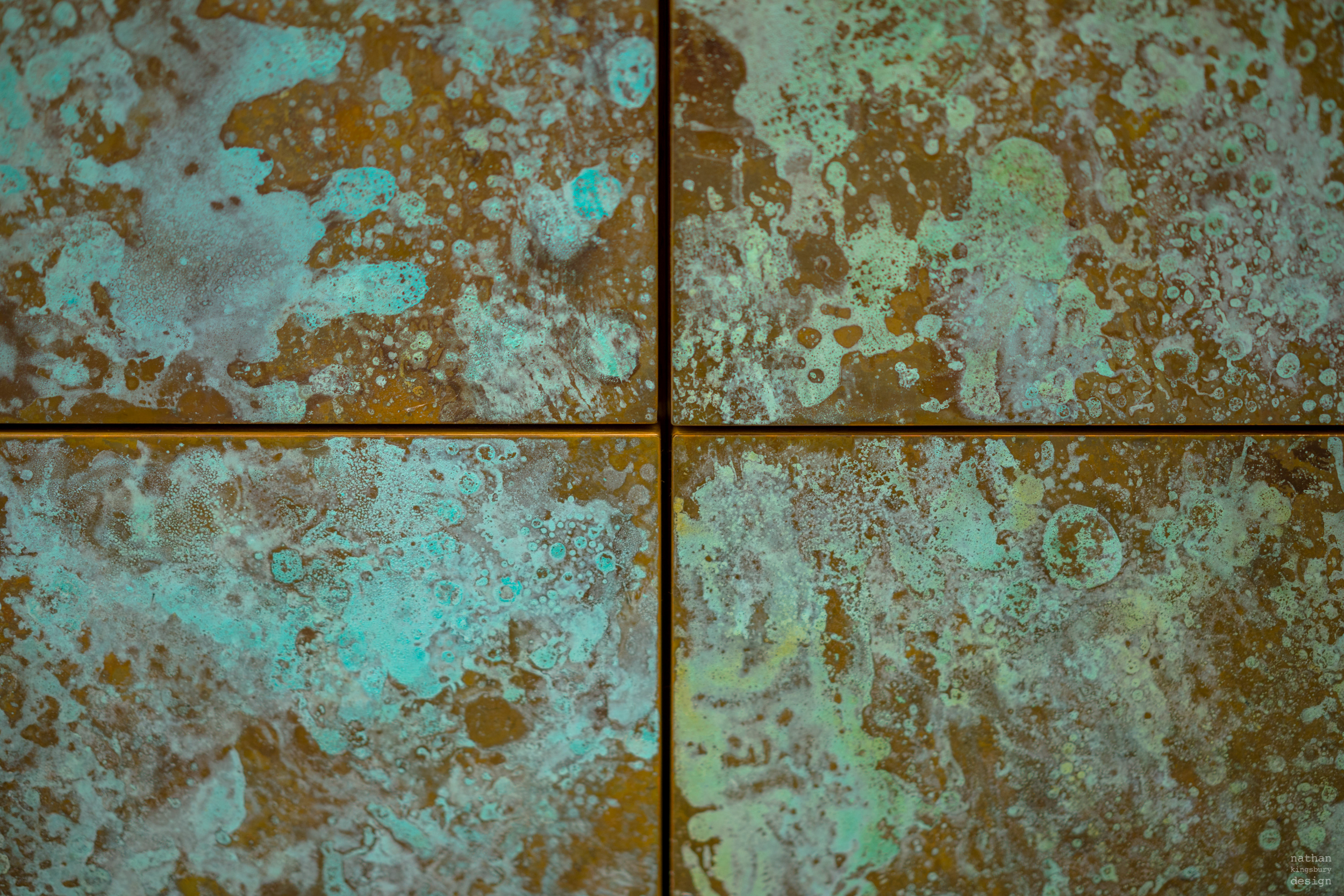 custom made patinated brass kitchen cabinets clapham south london