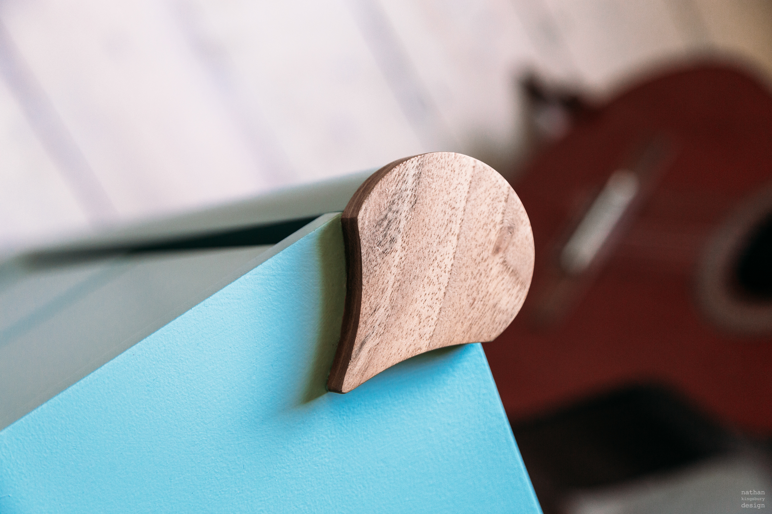 bespoke blue green bedroom furniture with walnut hampstead london