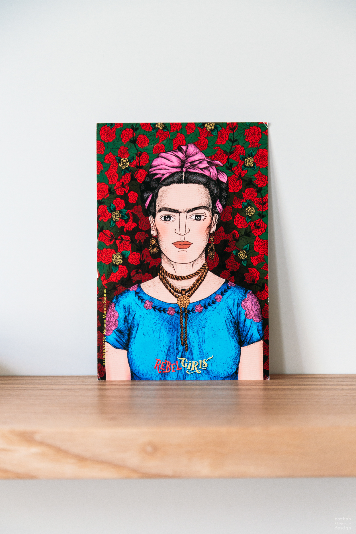 bespoke olive ash display shelves with postcard hampstead london