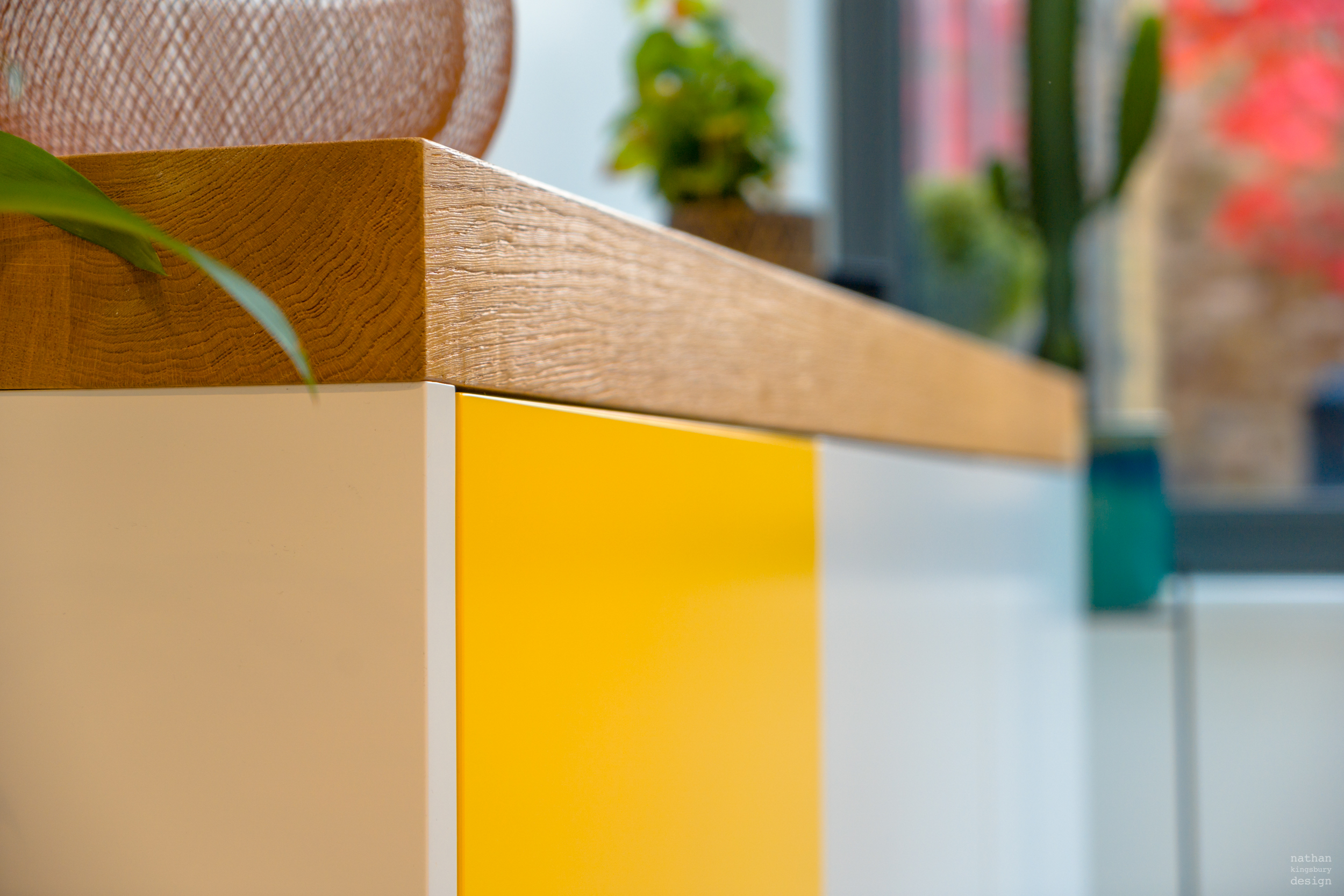 custom built white and yellow kitchen furniture sideboard clapham south london