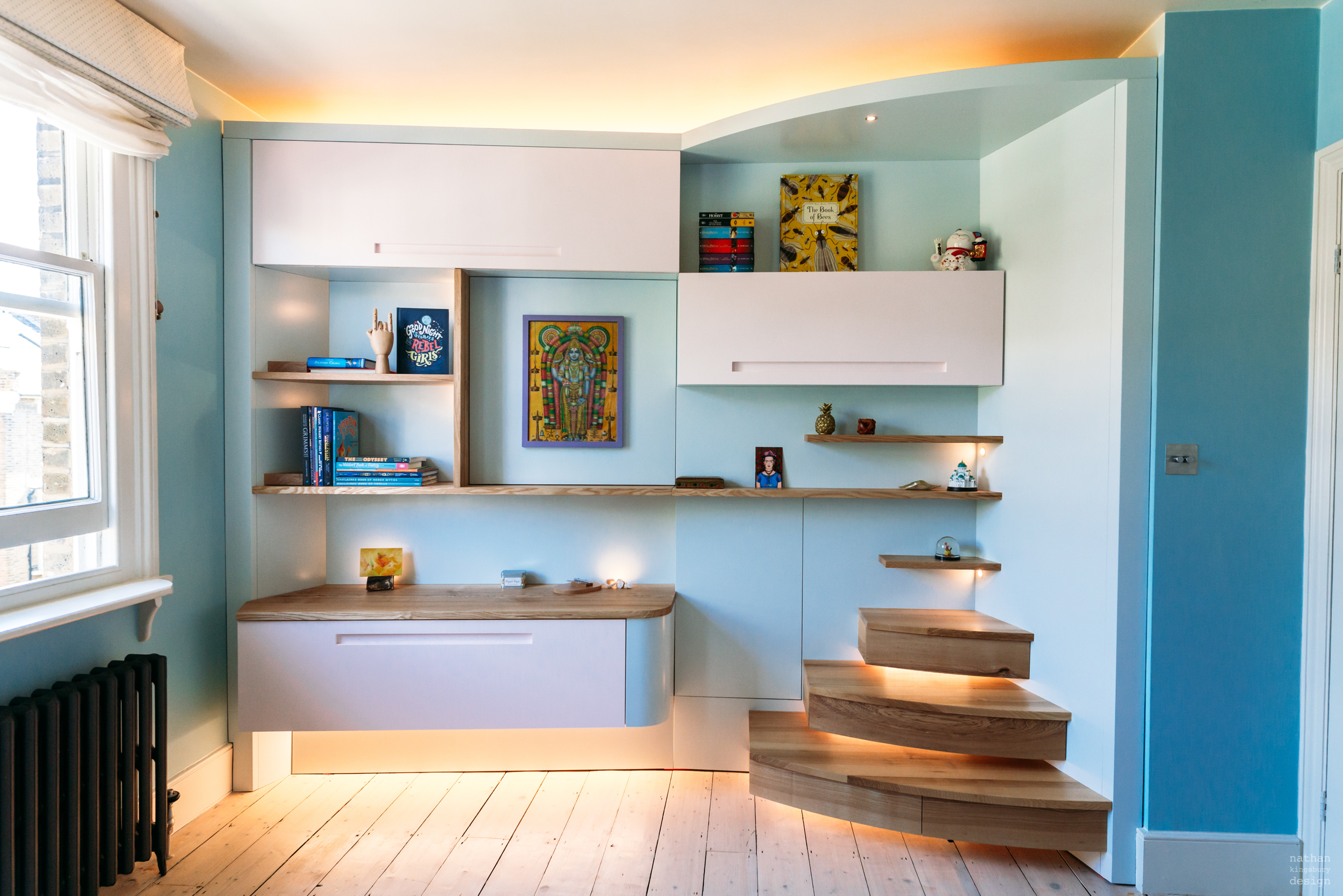 bespoke childrens bedroom furniture with lighting design hampstead london