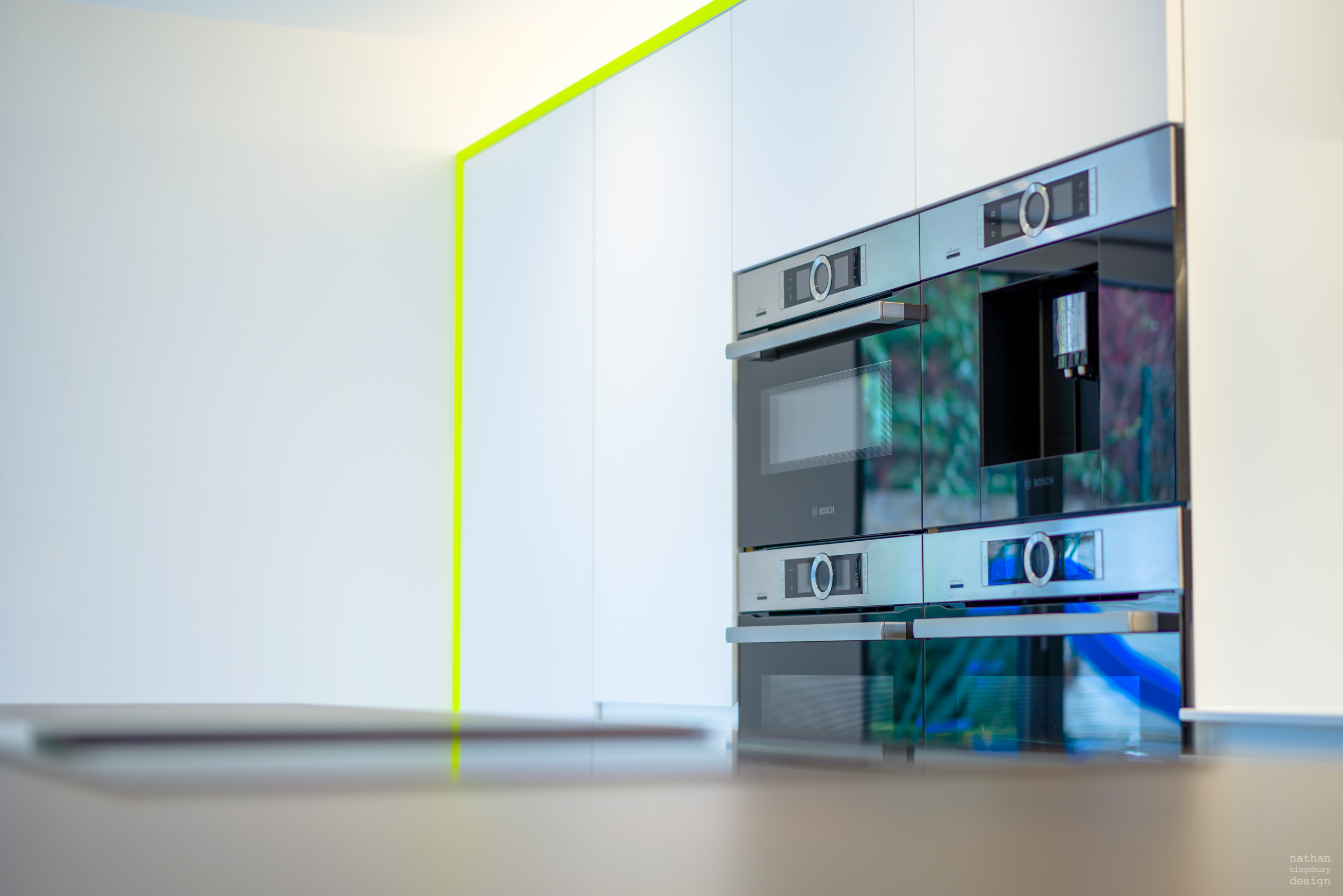 bespoke contemporary kitchen with integrated ovens clapham south london